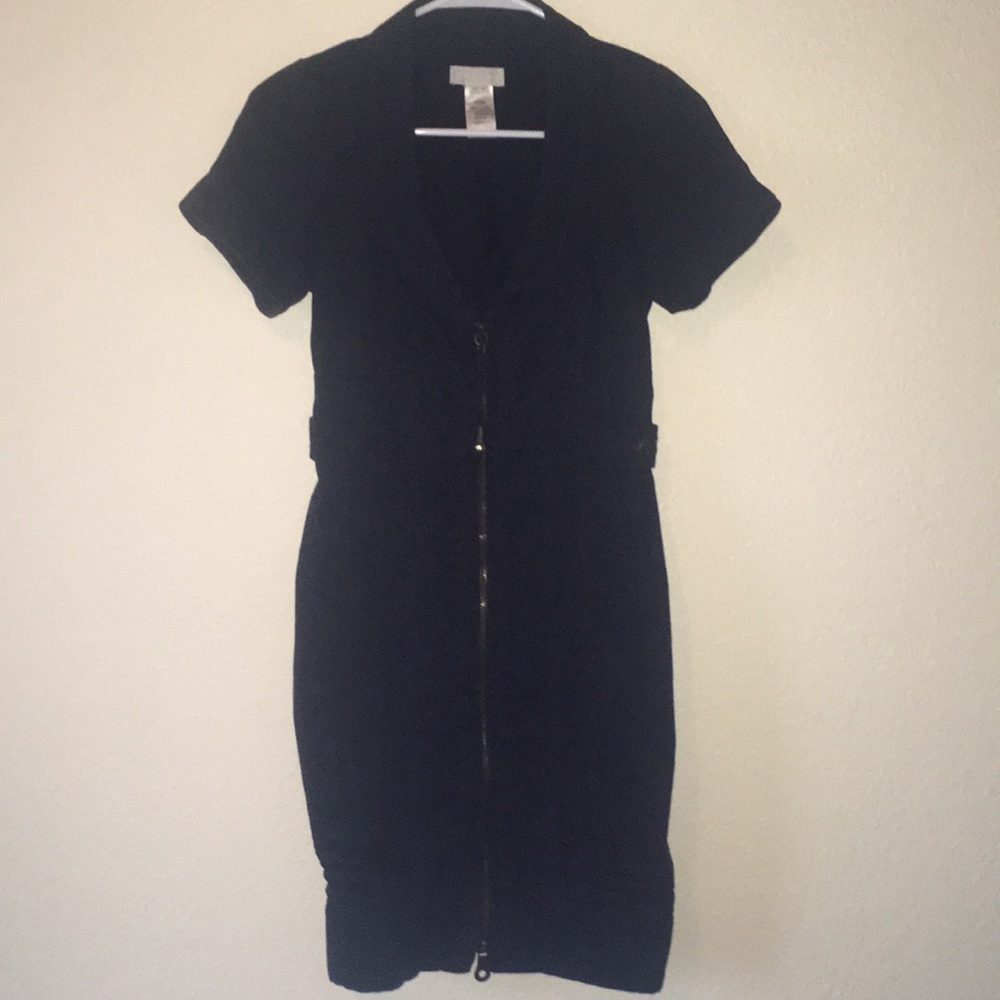 Diesel black zip up denim dress.